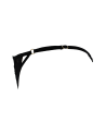 Tanga noir en dentelle avec bijou losanges dorés