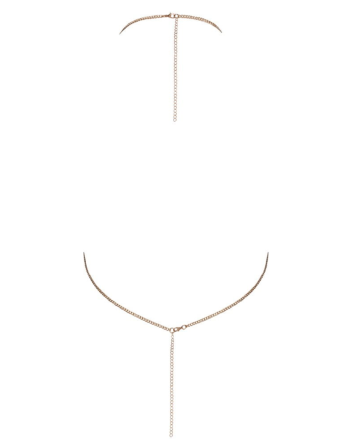 Top bijou doré à chaînes  strass 
