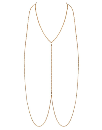 Chaîne de corps dorée avec strass 