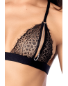 Ensemble sexy 4 pièces peek-a-boo avec chaînes, menottes et masque 