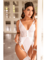 Body blanc avec jarretelles intégrées 