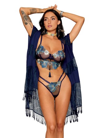 Ensemble soutien-gorge avec chainettes amovibles et string  