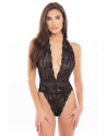 Body string noir dentelle profond décolleté - René Rofé