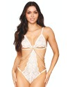 Body blanc avec perles et chainettes 
