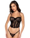 Bustier et string en dentelle noire 